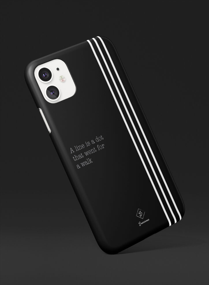 3 vertical parallel white lines in a dark background phone case side