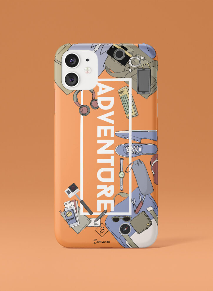 Orange Adventure Phone Case Front Side