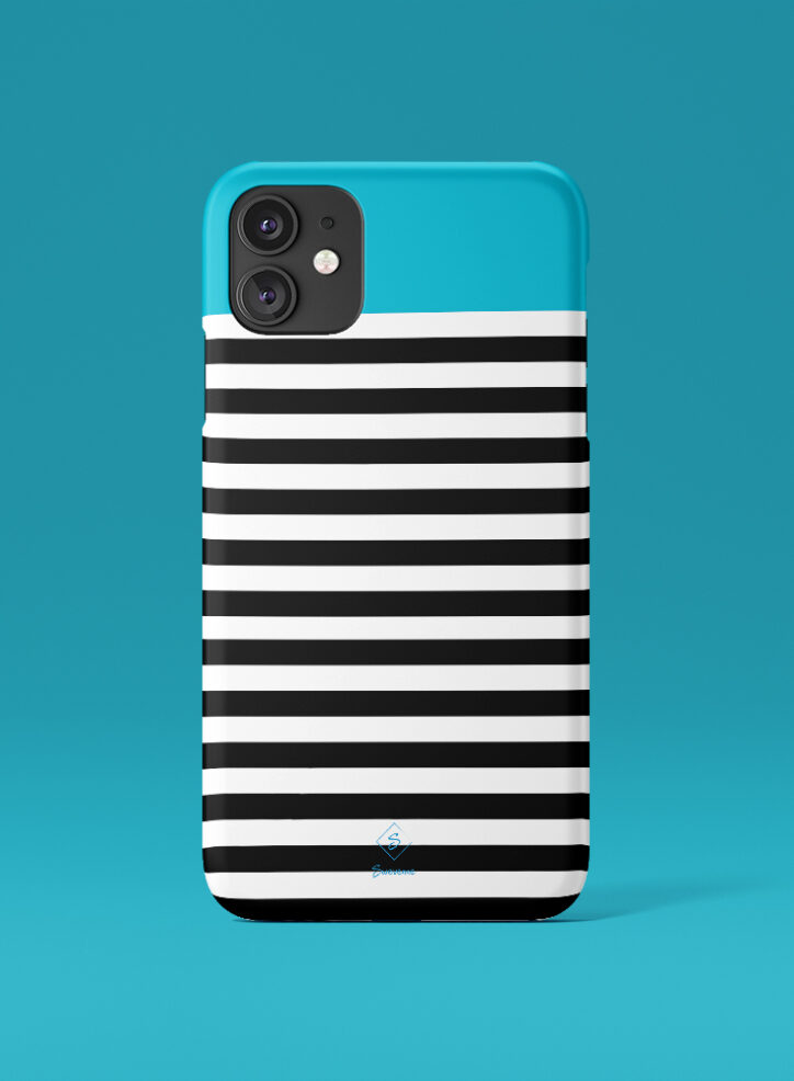 Blue head with zebra lines phone case front