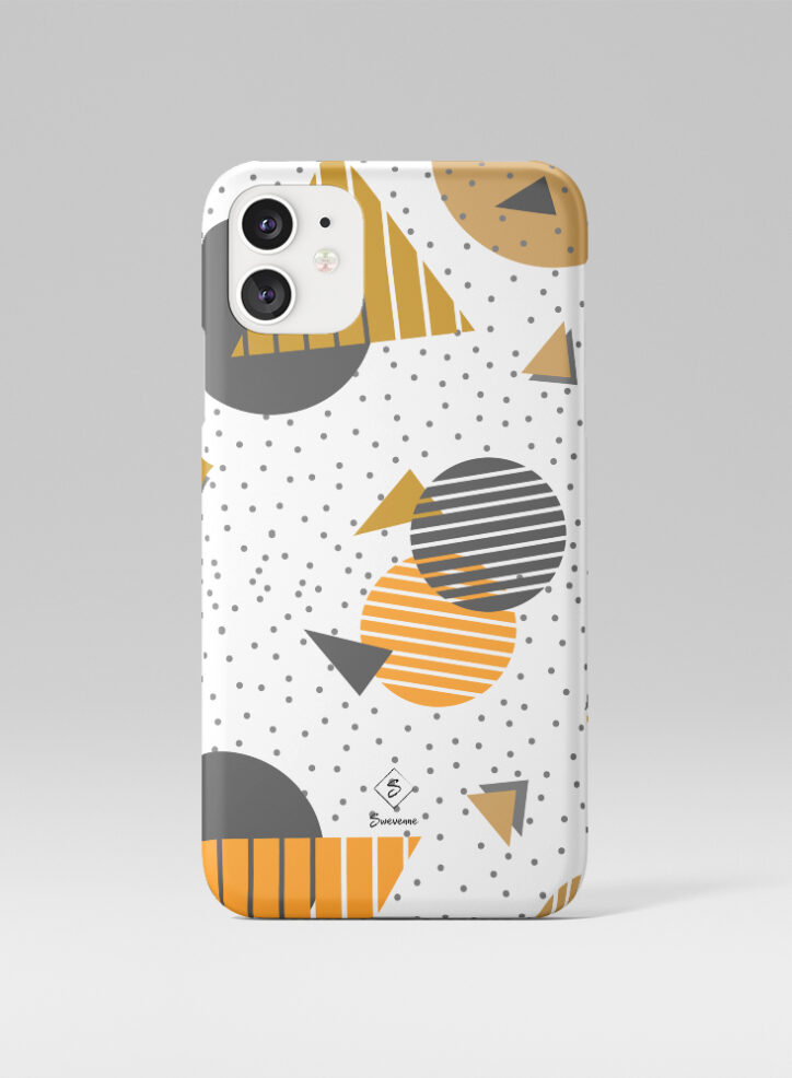 Triangles and circles memphis phone case front