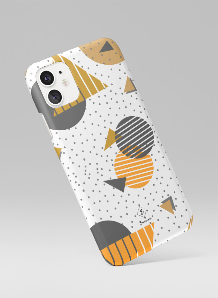 Triangles and circles memphis phone case side