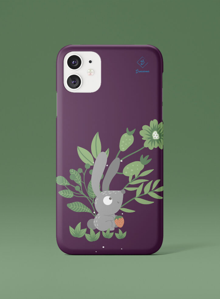 Baby Rabbit in the Jungle phone case front