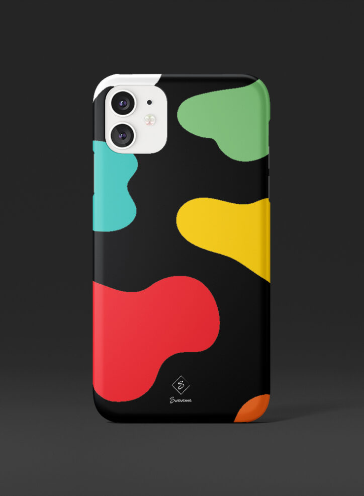 Abstract shaped clouds in bright colours phone case front