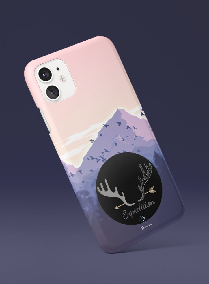 Purple and Creamy Forest & MountainsExpedition Phone Case Side