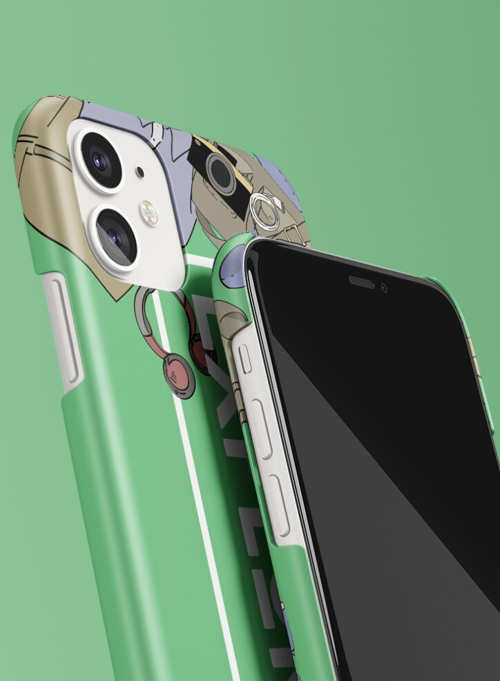 Green Toned Explore Phone Case Closeup