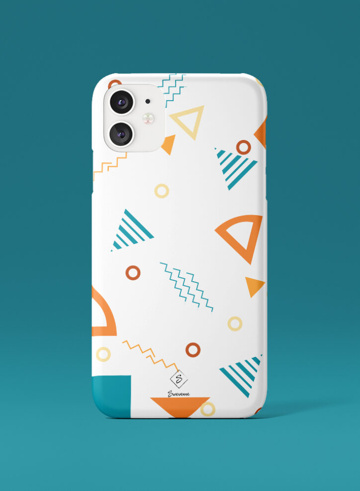 Coloured Triangles and other geometric shapes phone case front