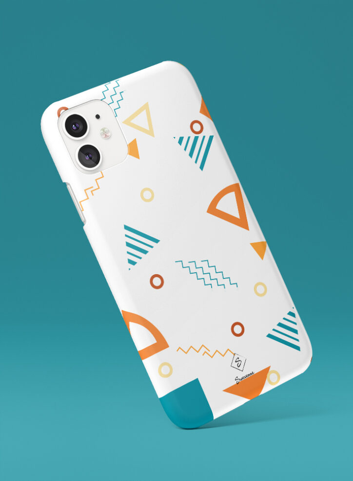 Coloured Triangles and other geometric shapes phone case side
