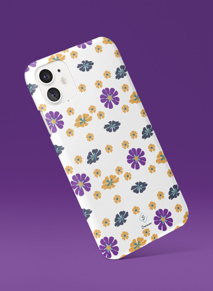 Colourful flowers floral pattern phone case side