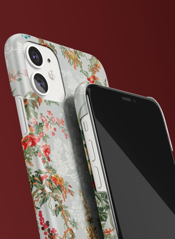 Floral vines phone case closeup