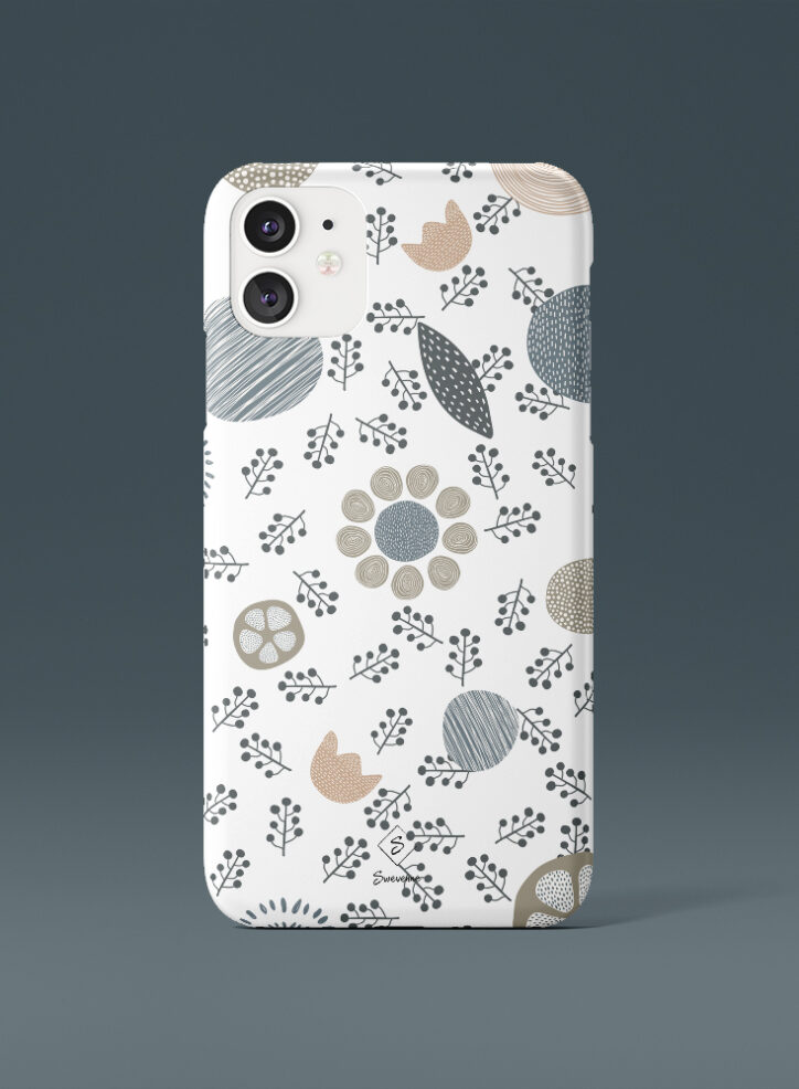 flower and floral elements in white phone case front