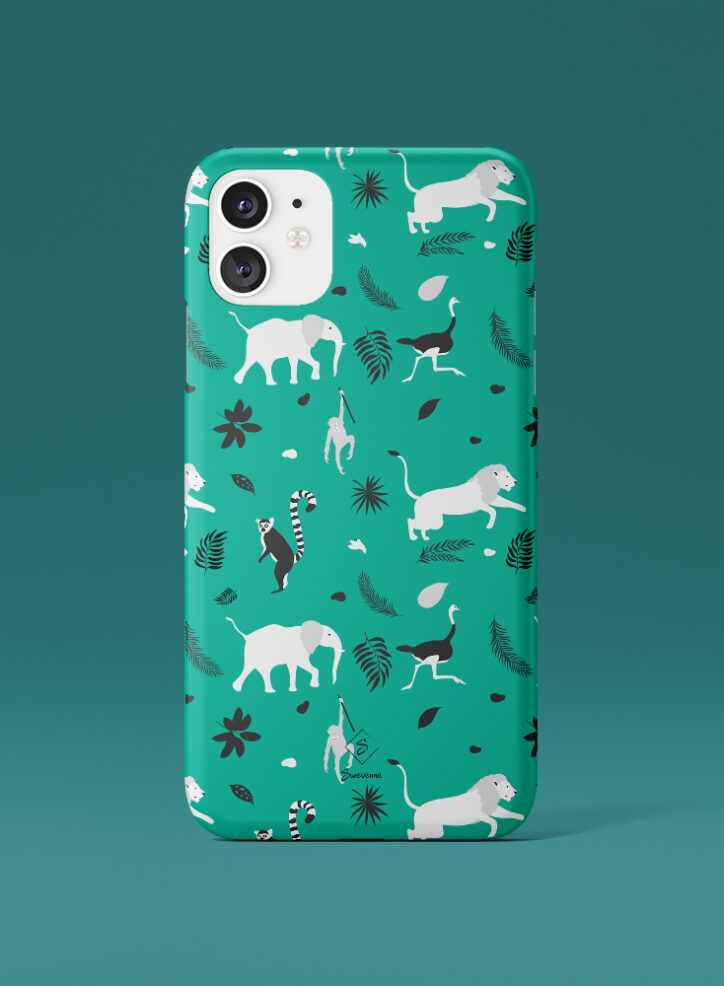 Animals in the Forest pattern phone case front