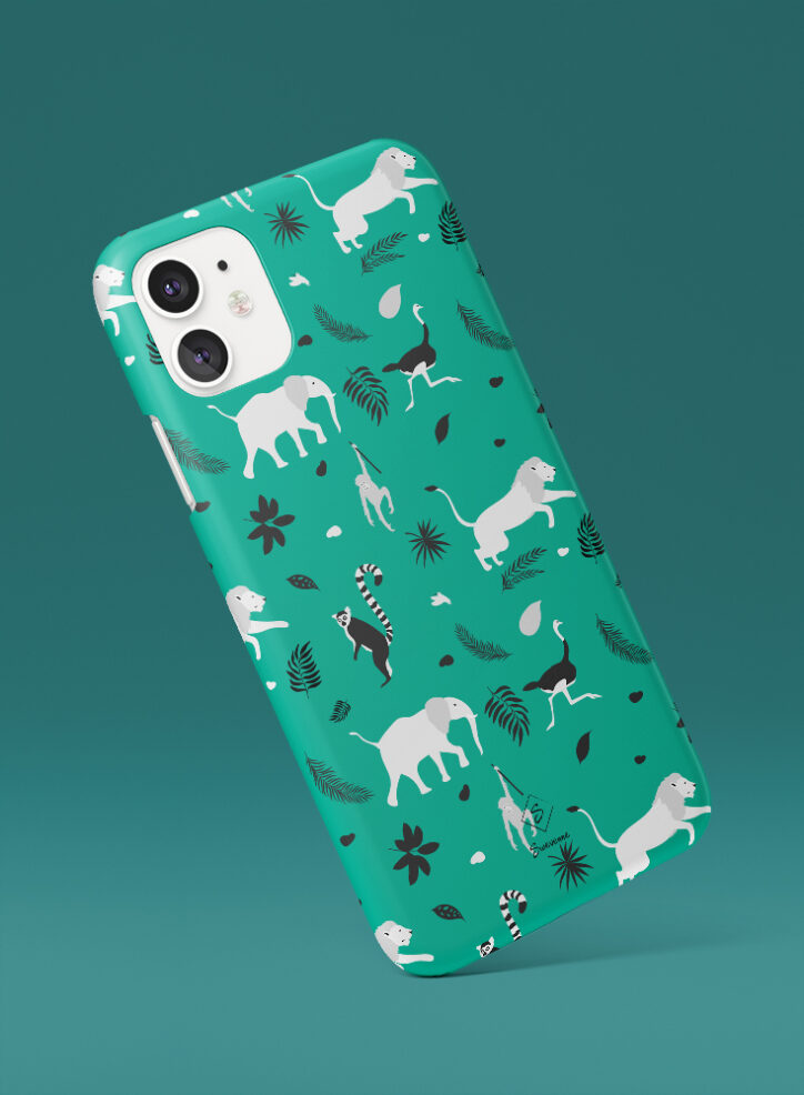 Animals in the Forest pattern phone case side