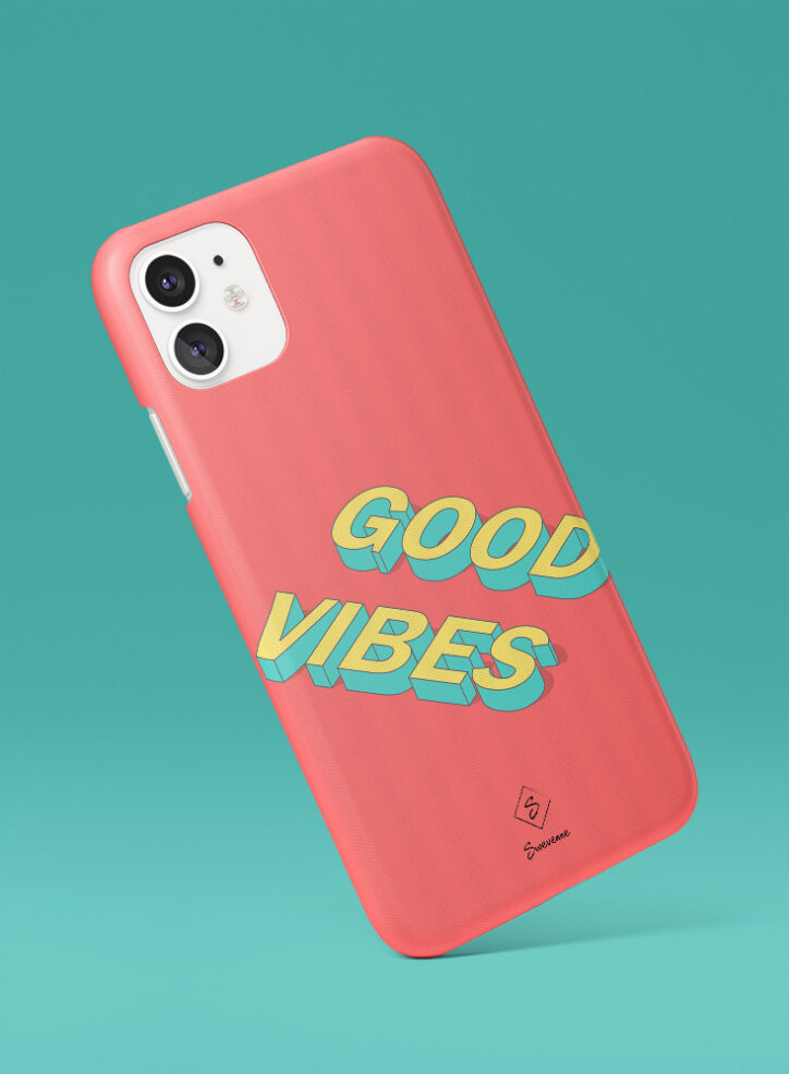 Good Vibes Typography Phone Case Side