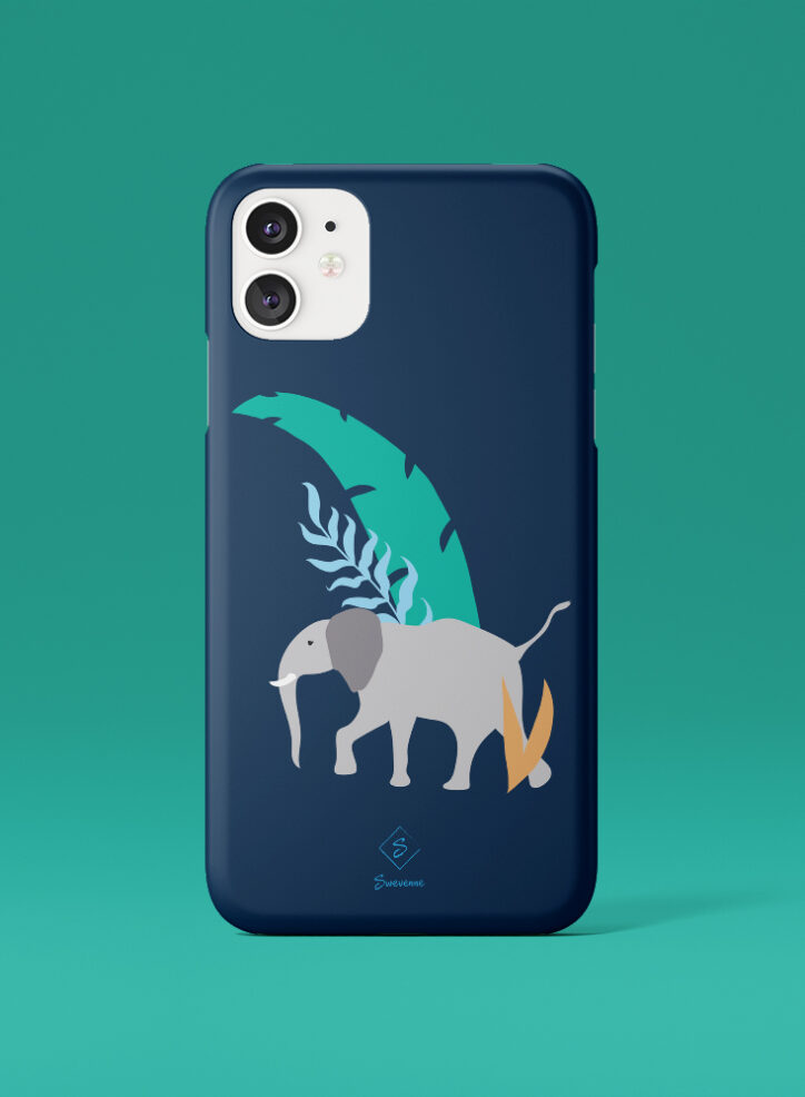 Elephant in the forest phone case front