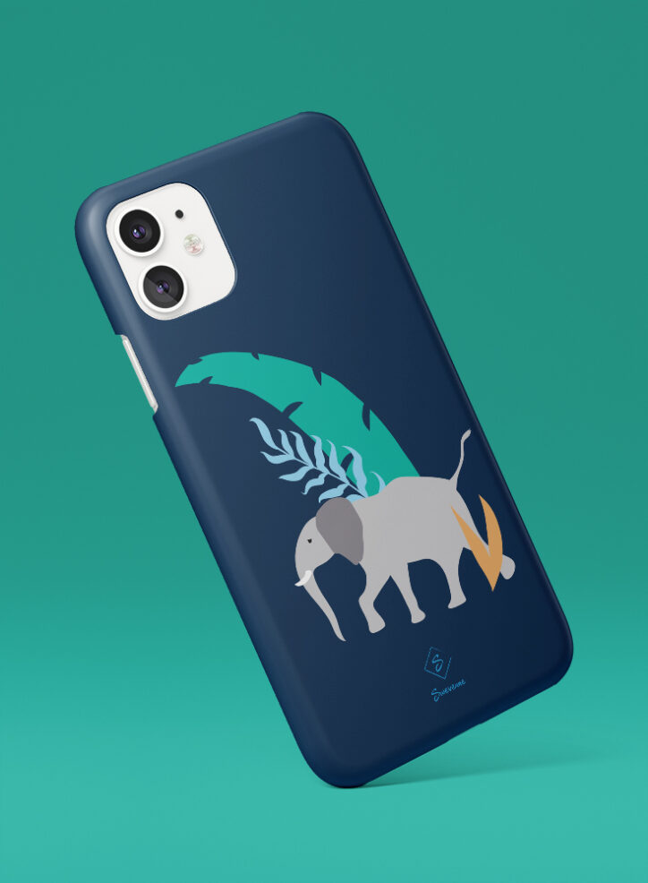 Elephant in the forest phone case side