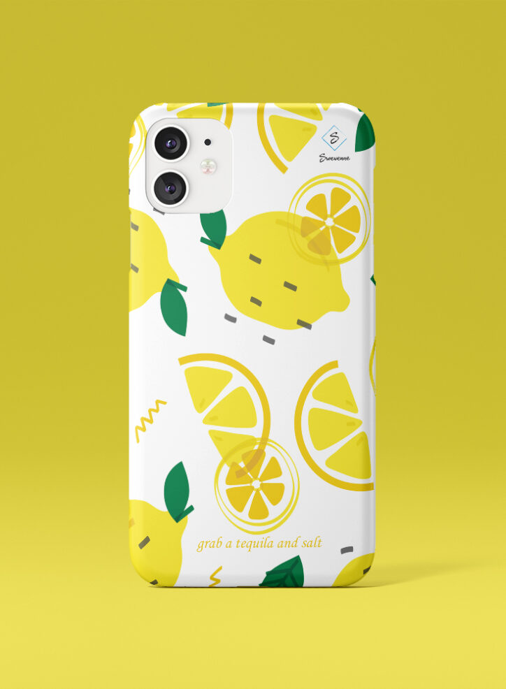 Lemon fruit illustration phone case front