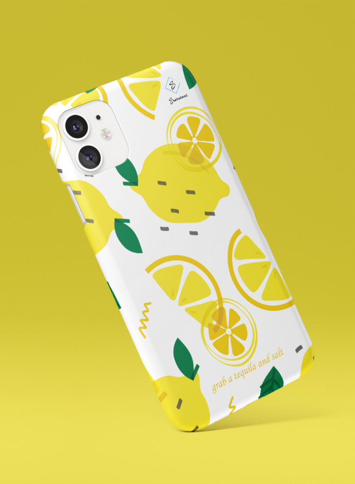 Lemon fruit illustration phone case side