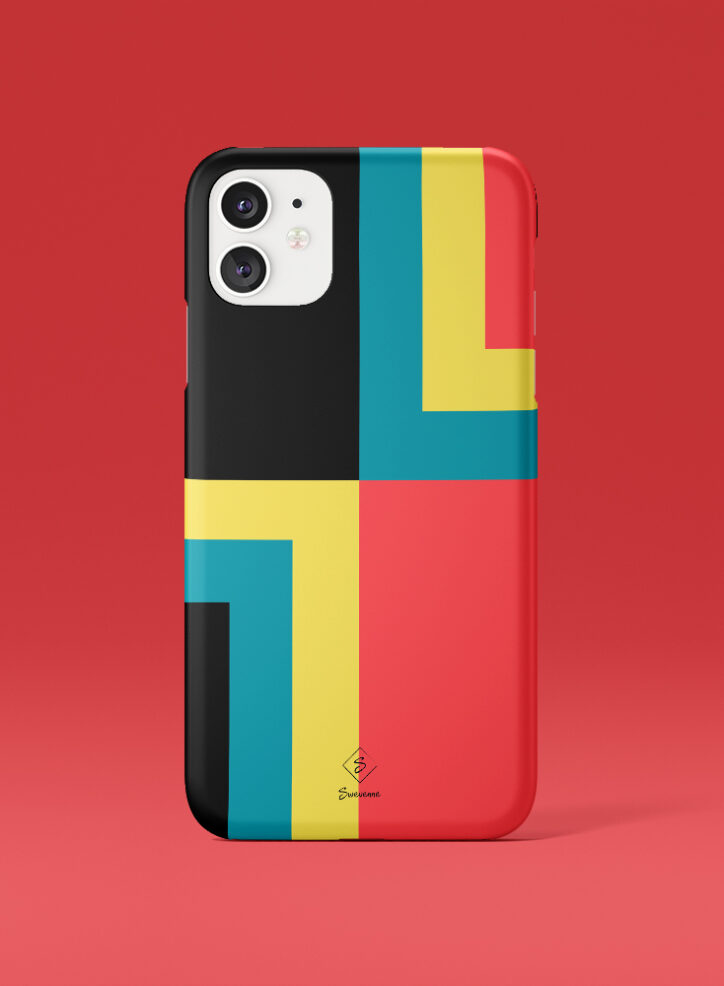 Bright coloured rectangles phone case front