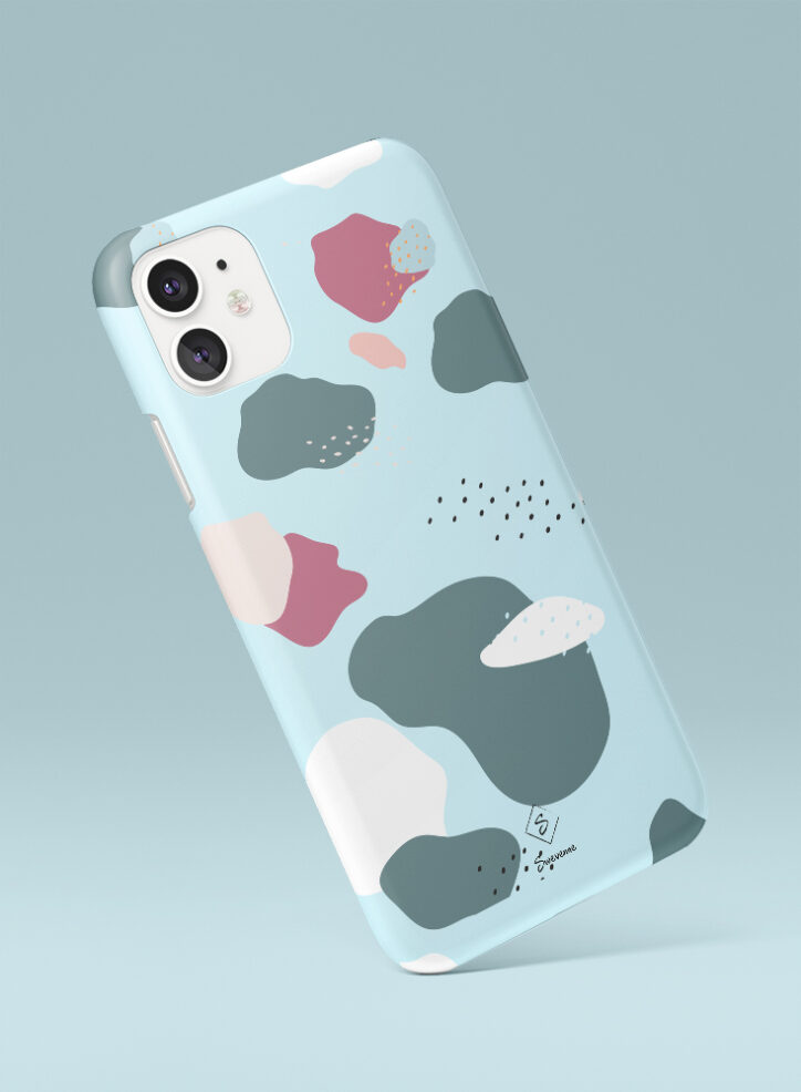 Abstract clouds in sky blue phone case side
