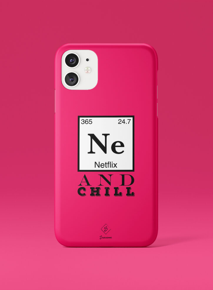 Netflix and Chill typography phone case front