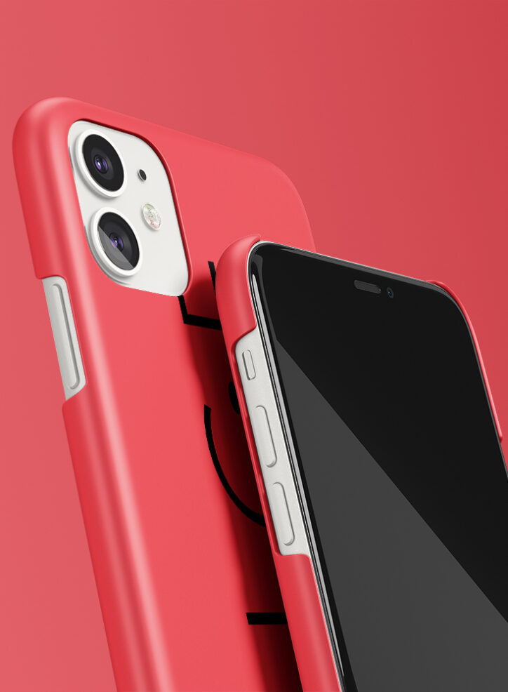 Nice Smile red phone case closeup