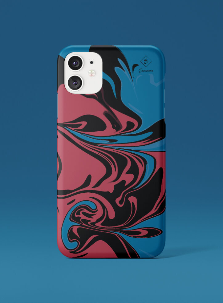 Liquid red oozing marble phone case front