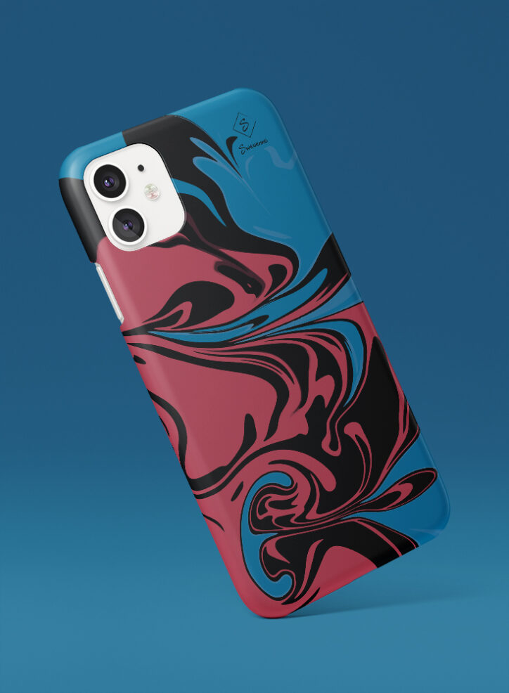Liquid red oozing marble phone case side