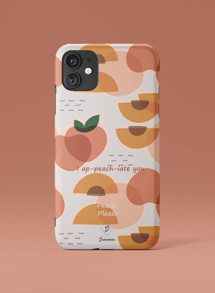 Peach illustration designer phone case front