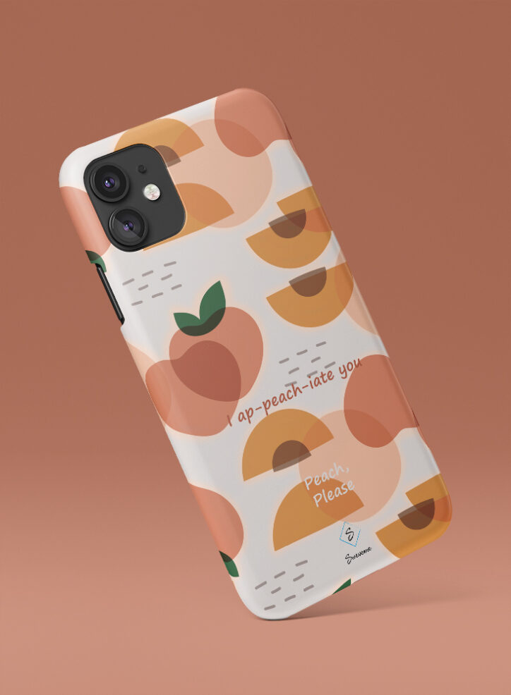 Peach illustration designer phone case side