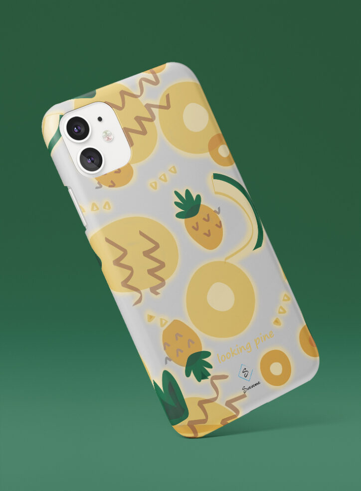 Pineapple fruit illustration phone case side
