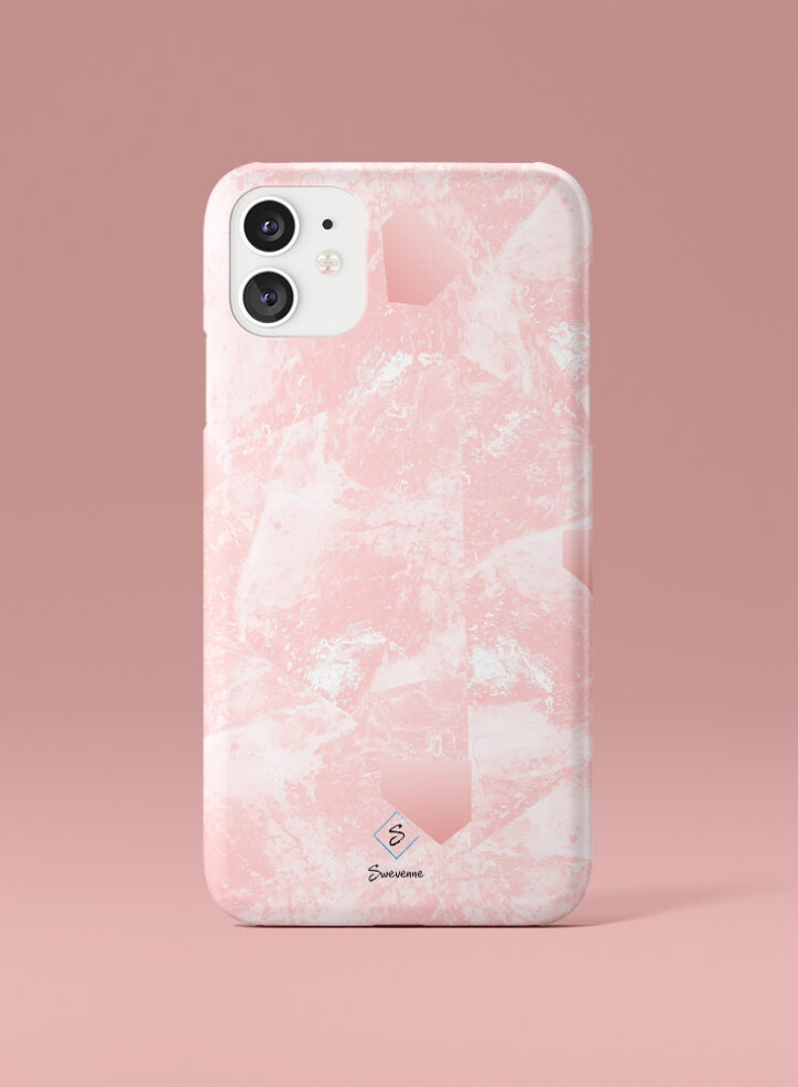 Pink marble texture phone case front