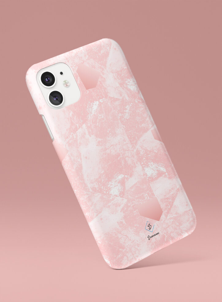 Pink marble texture phone case side