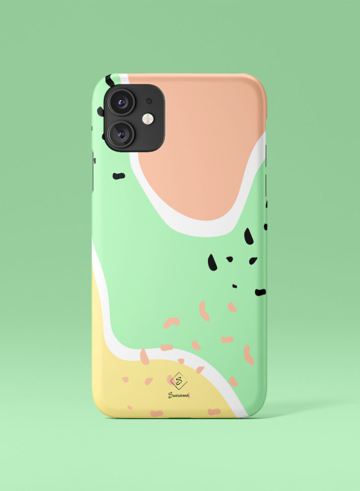 Pista coloured memphis type phone case front