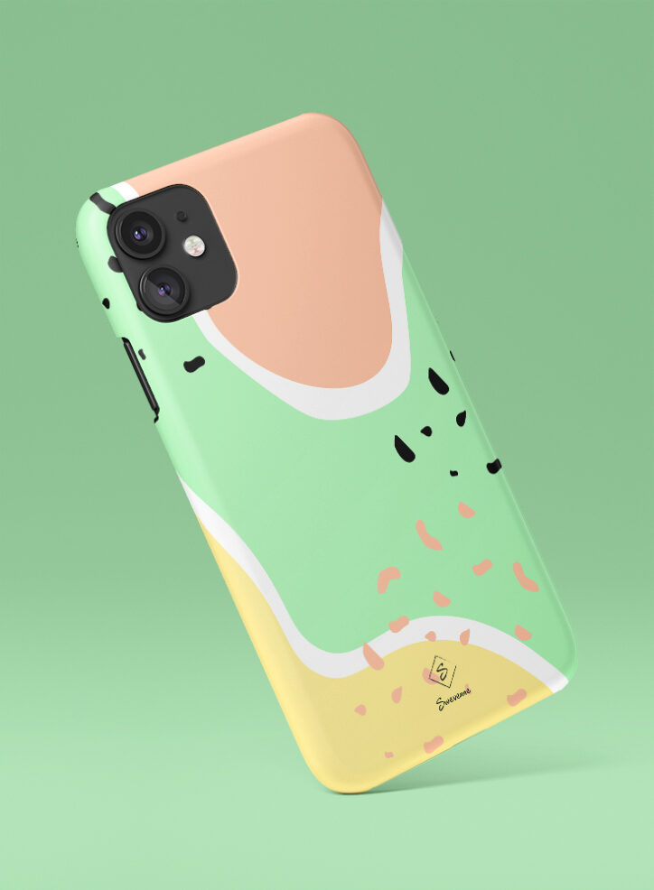 Pista coloured memphis type phone case side