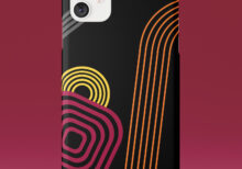 Roundeed geometric shapes in dark phone case front