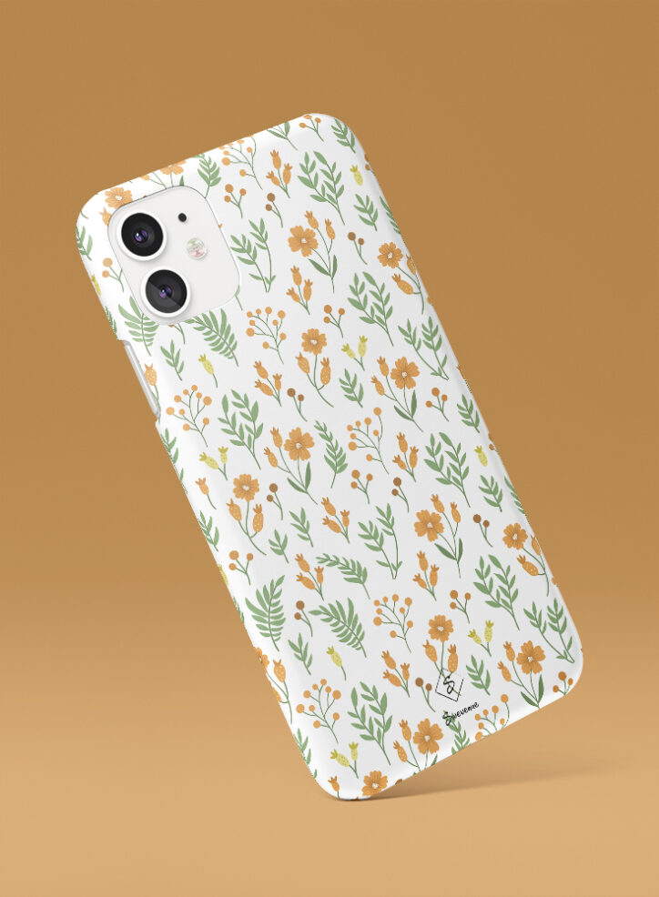 Colourful flowers in jungle pattern phone case side