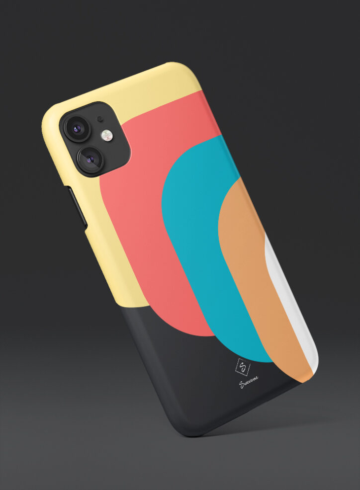 Bright shapes verlapping phone case side