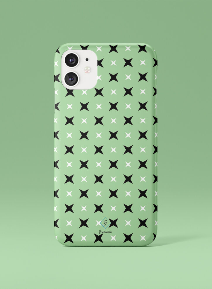Stars in green background phone case front