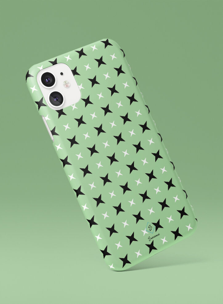 Stars in green background phone case side
