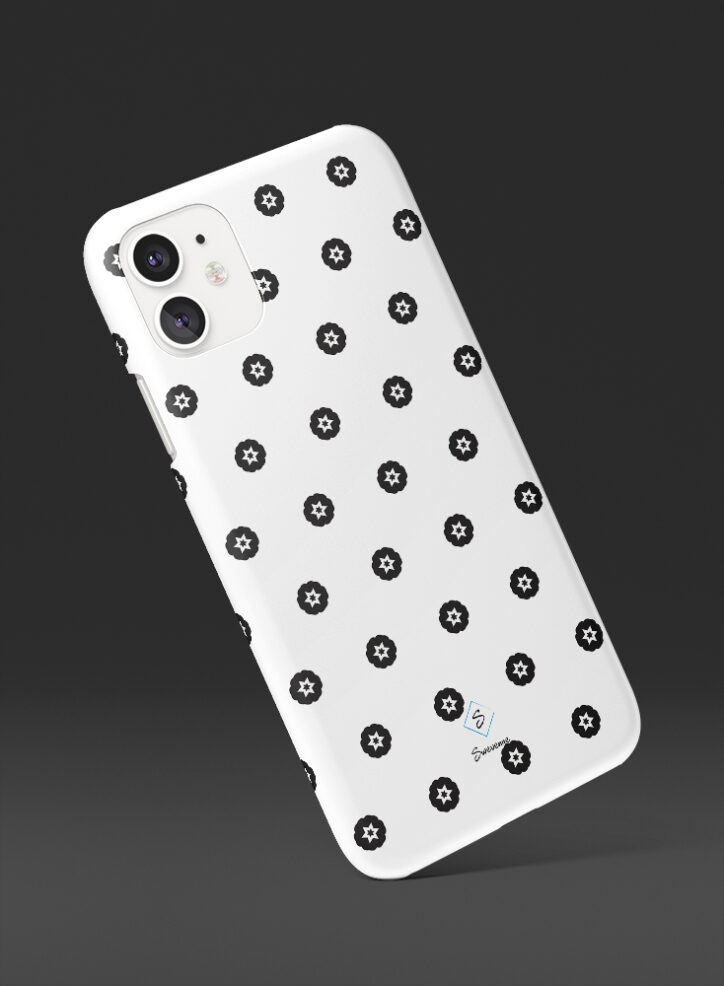 white stars in small black circles phone case side