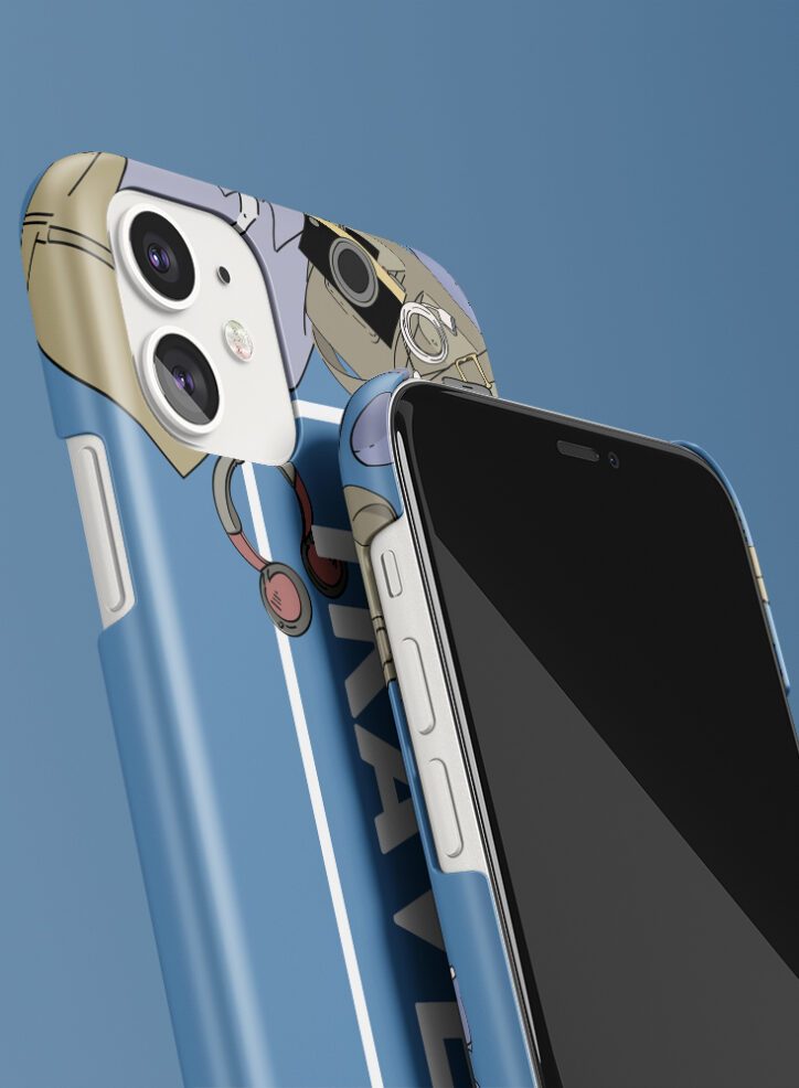 Blue Colour Travel Phone Case Closeup