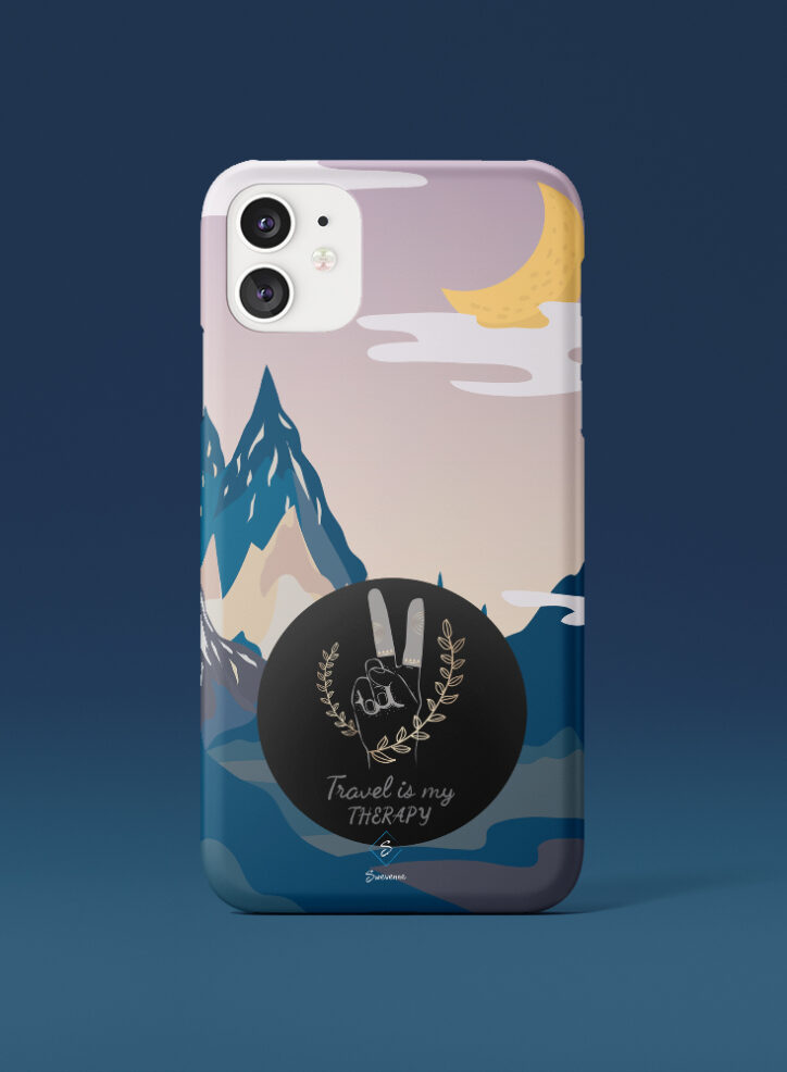 2 Fingers Sign Travel is my Therapy Phone case Front