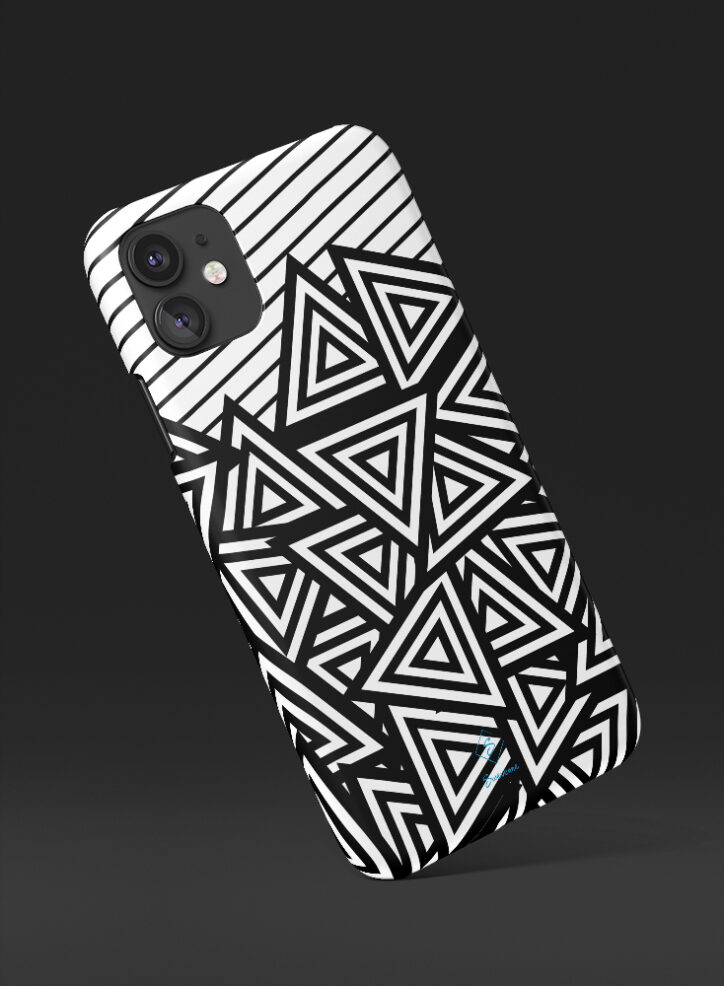 Concentric triangles stacked confusingly phone case side