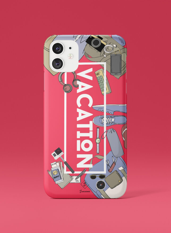 Crimson Red Vacation Phone Case Front