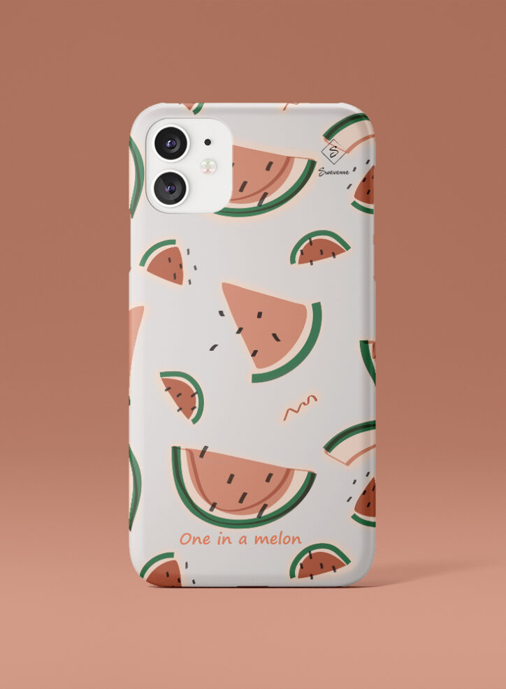 Watermelon fruit illustration phone case front