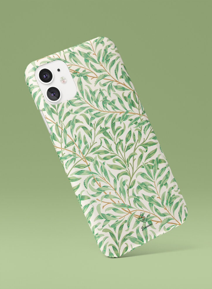 Dense leaves of willow tree phone case side