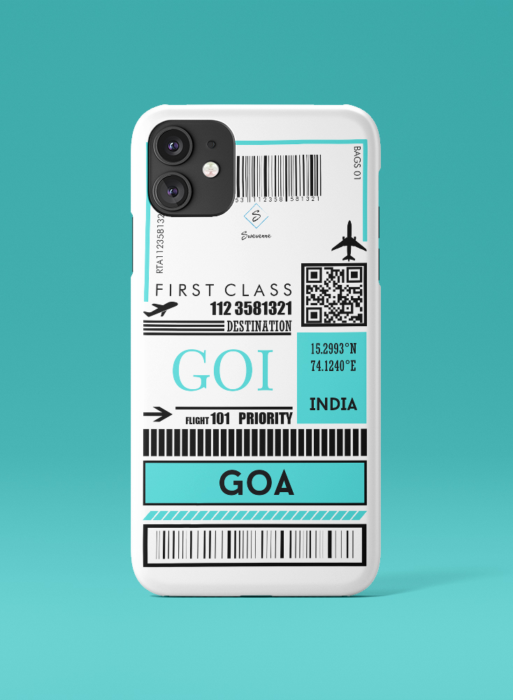 Goa City Boarding Pass Phone Case Swevenne